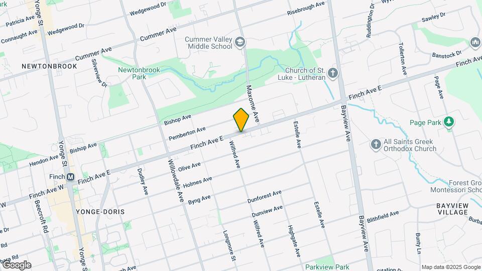 Yonge and Finch East Three Bedroom and 1.5 Map and Location Details