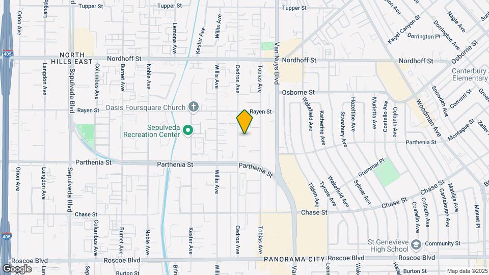 8800 Cedros Ave Map and Location Details