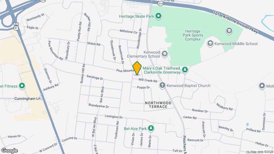 203 Mill Creek Rd Map and Location Details