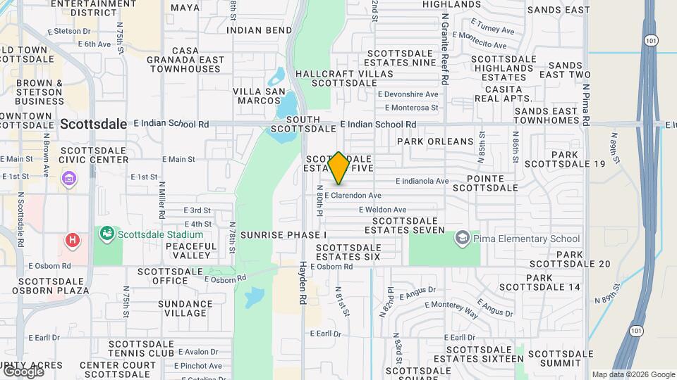 8050 E Clarendon Ave Map and Location Details