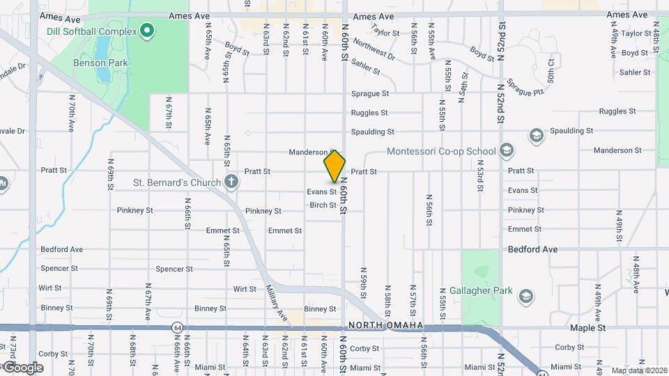 6010 Evans St Map and Location Details