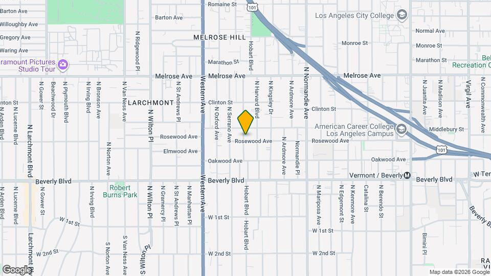 4627 Rosewood Ave Map and Location Details