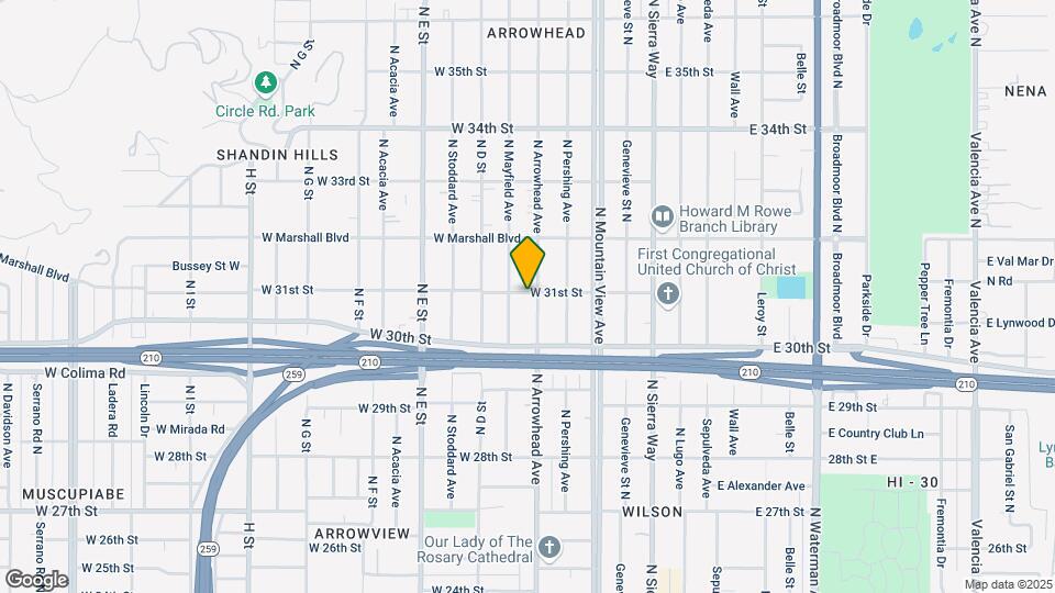 3098 N Arrowhead Ave Map and Location Details