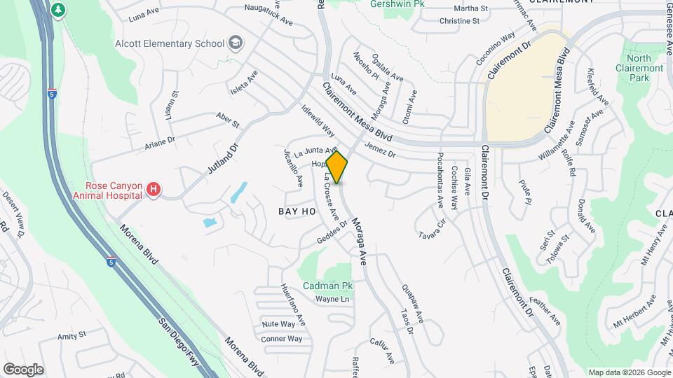 4504 Moraga Ave Map and Location Details