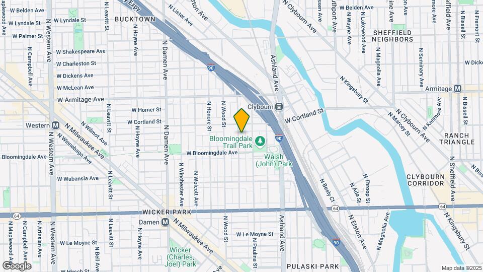 1837 N Hermitage Ave Map and Location Details