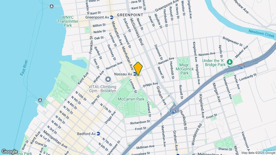 610 Manhattan Ave Mapa y Detalles de la Ubicación