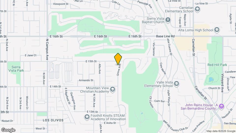 1481 N Grove Ave Map and Location Details