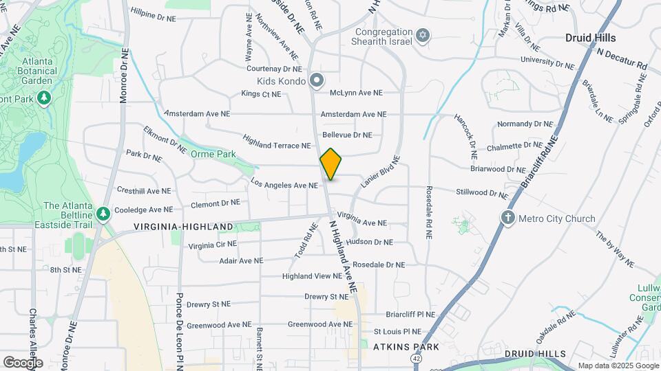 1071 N Highland Ave NE, Unit 8 Map and Location Details