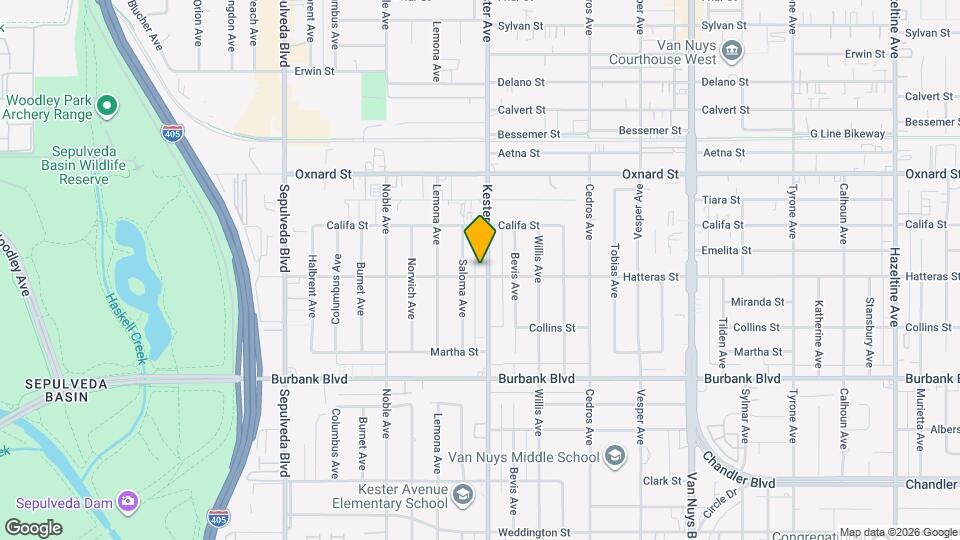 5805 Kester Ave Map and Location Details