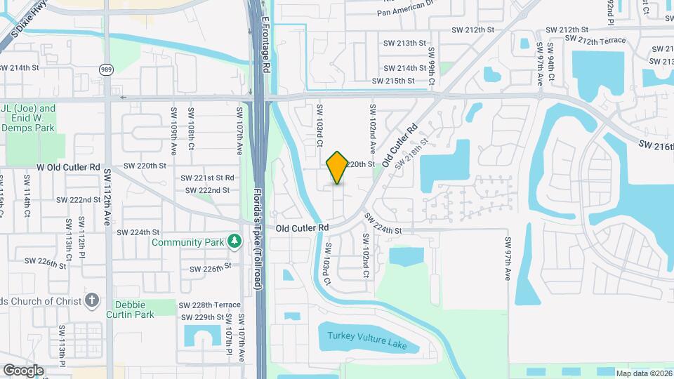 22201 SW 103rd Ct Map and Location Details
