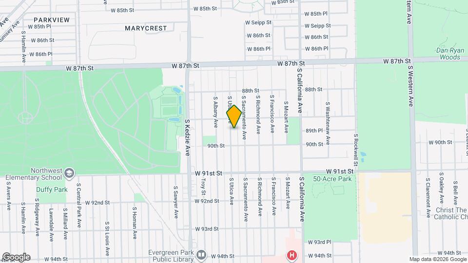 8925 S Utica Ave Map and Location Details