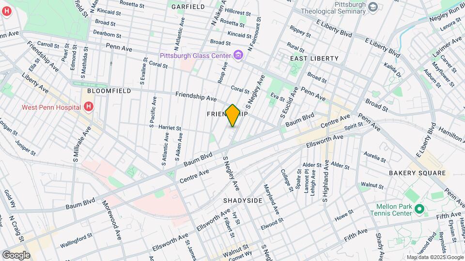 358 S Negley Ave Mapa y Detalles de la Ubicación