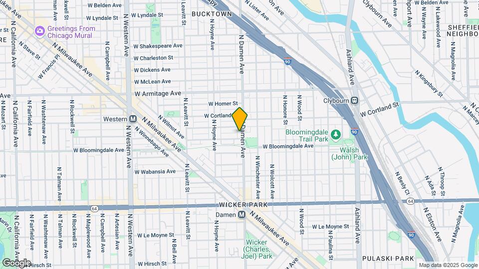 1838 N Damen Ave Map and Location Details