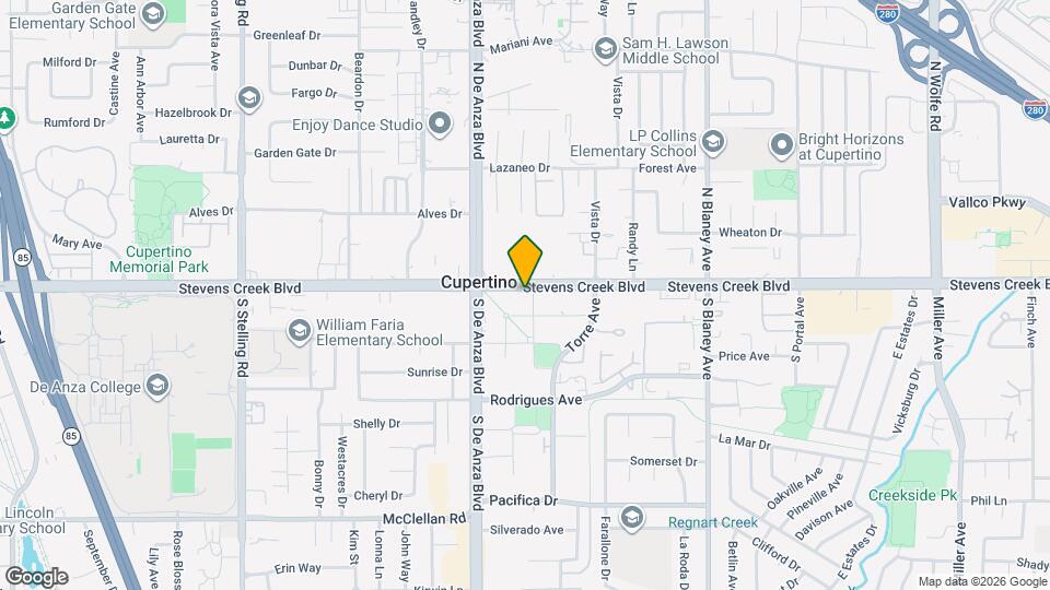 Cupertino City Ctr Apartments Map and Location Details
