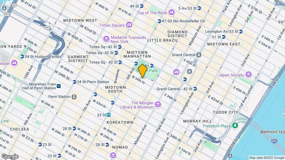 32 W 40th St Map and Location Details