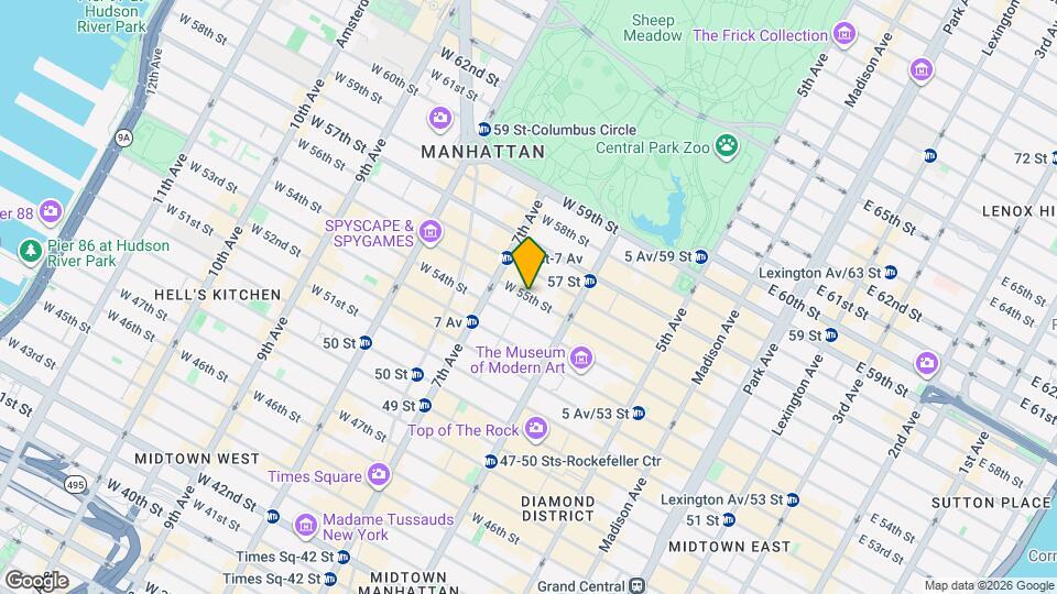 150 West 55th St Apt Corp Map and Location Details