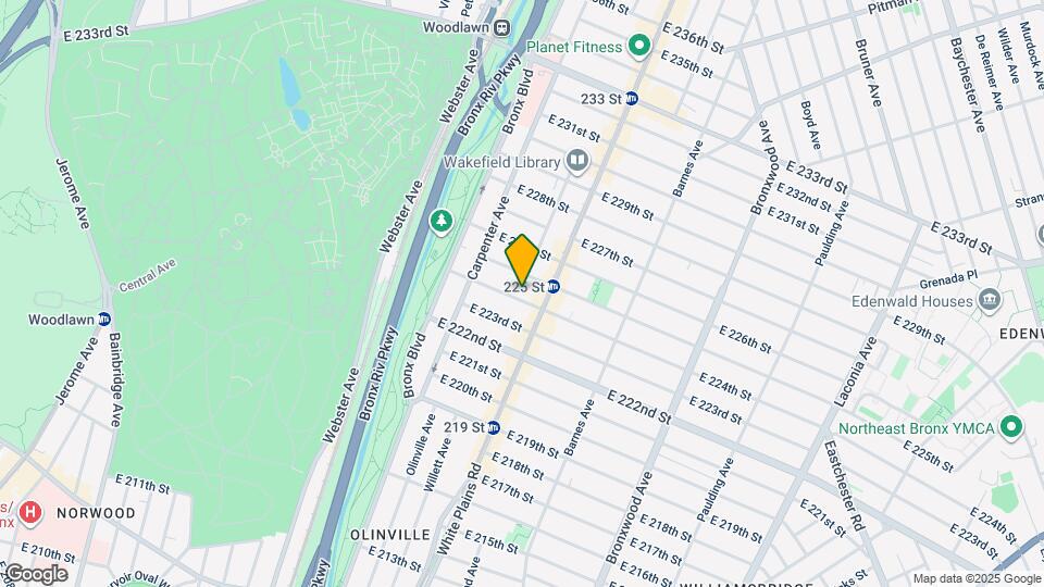 677 E 224th St Map and Location Details