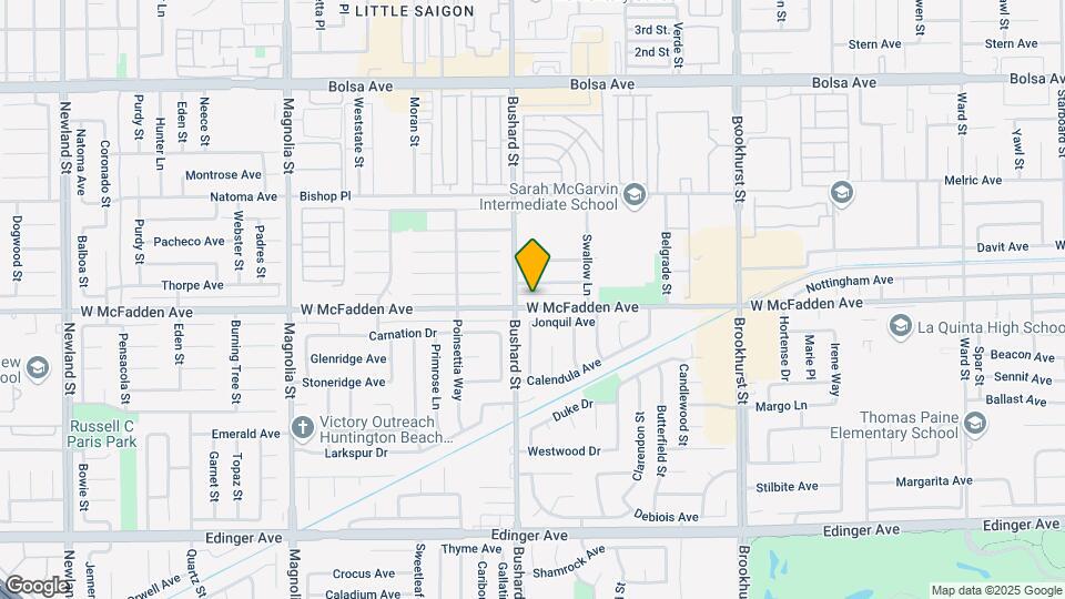 9525 McFadden Ave Map and Location Details