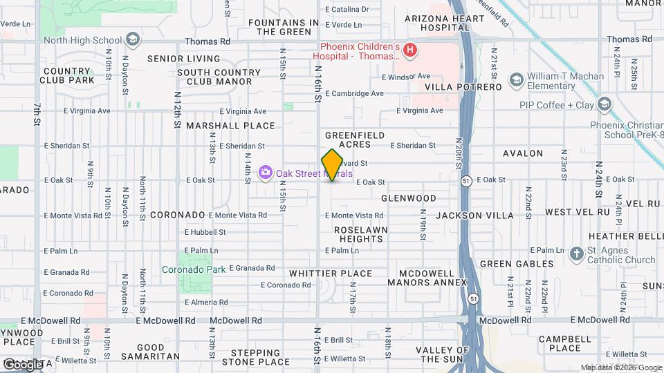 1617 E Oak St Map and Location Details