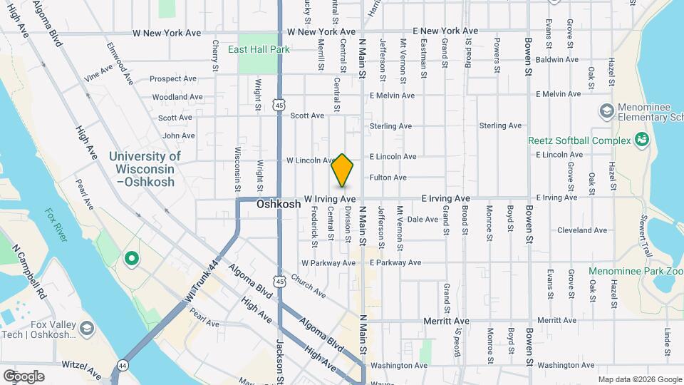 102 W Irving Ave Map and Location Details