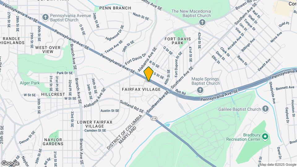 3909 Pennsylvania Ave. SE Map and Location Details