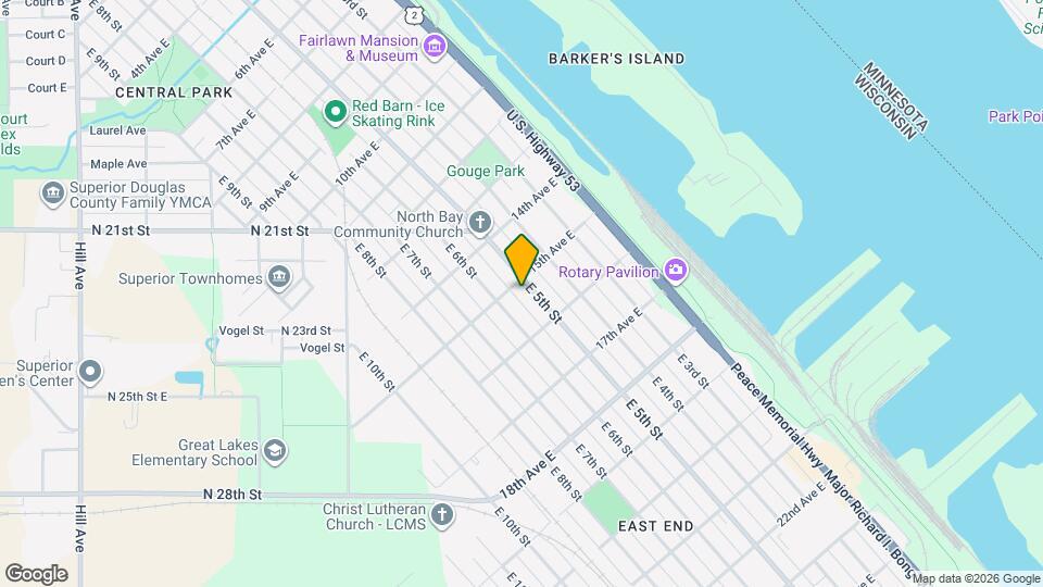 1502 E 5th St Map and Location Details