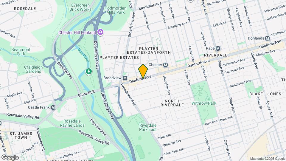 215 Danforth Ave Map and Location Details