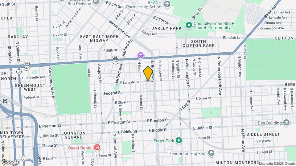 1623 E Lanvale St Map and Location Details
