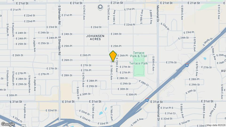 2645 S 74th E Ave Map and Location Details