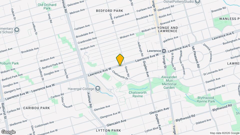 169 Lawrence Ave W, Unit Bsmt Map and Location Details
