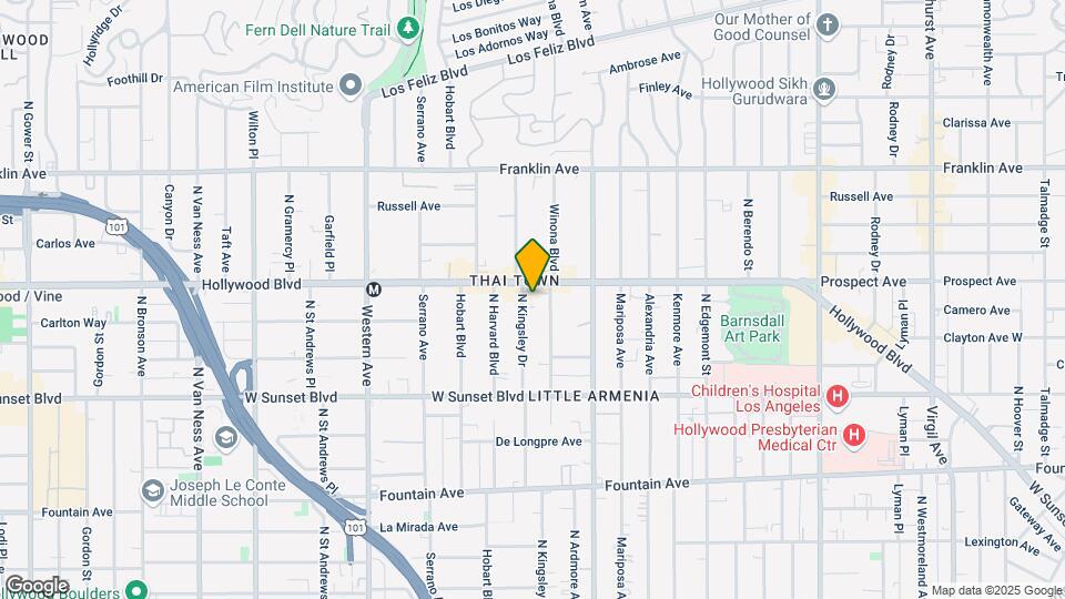 1644 N Kingsley Dr Mapa y Detalles de la Ubicación