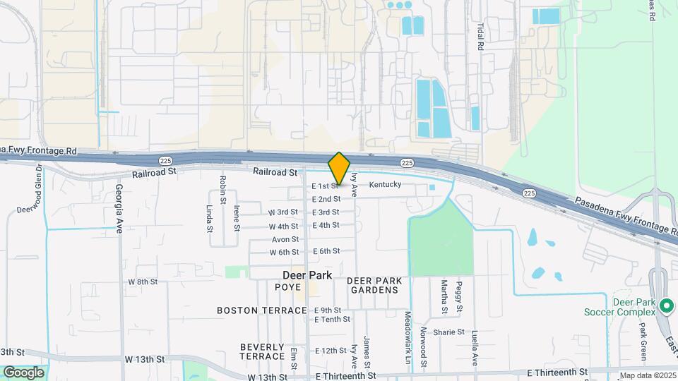 214 E 1st St Map and Location Details