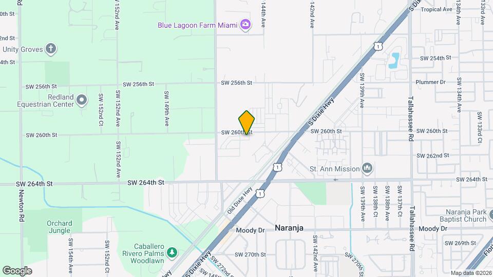 14505 SW 261st St Mapa y Detalles de la Ubicación