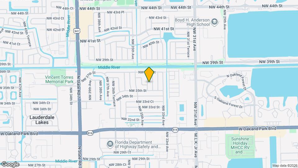 3540 NW 34th Terrace Mapa y Detalles de la Ubicación