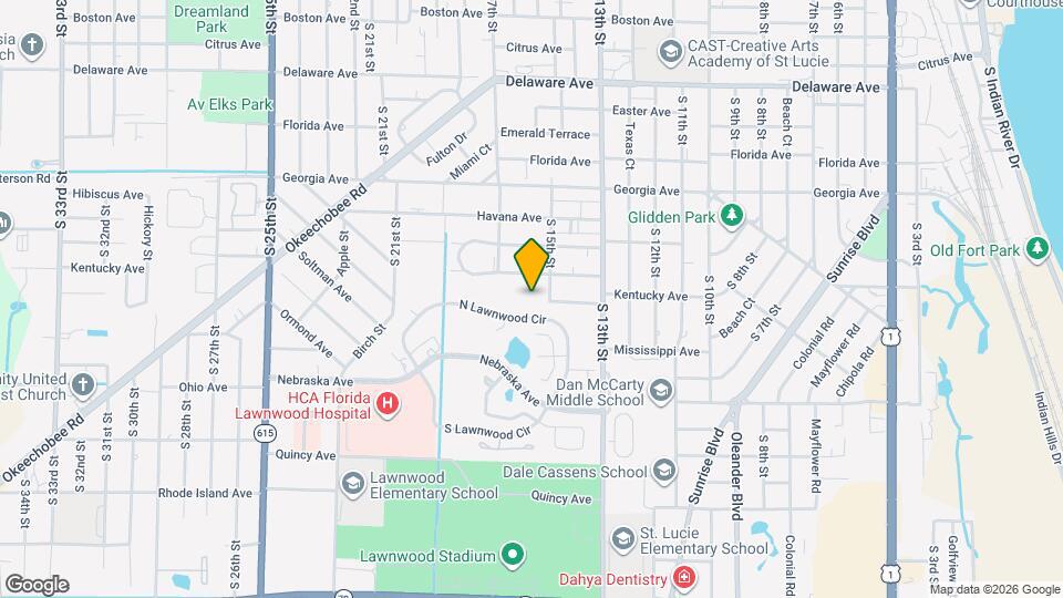 1542 N Lawnwood Cir Map and Location Details