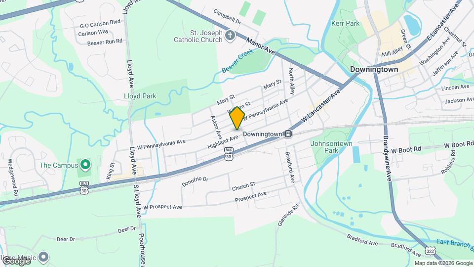 313 Highland Ave Map and Location Details