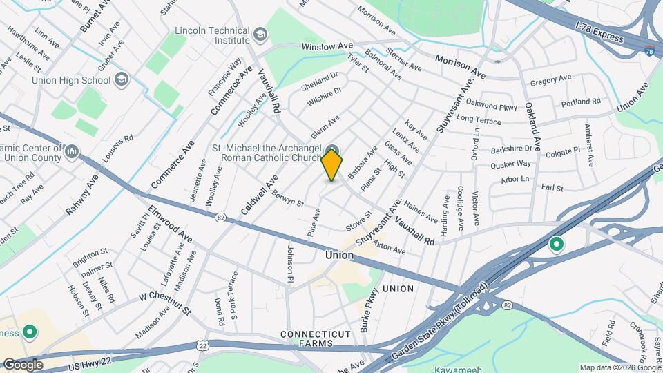 1084 Pine Ave Map and Location Details