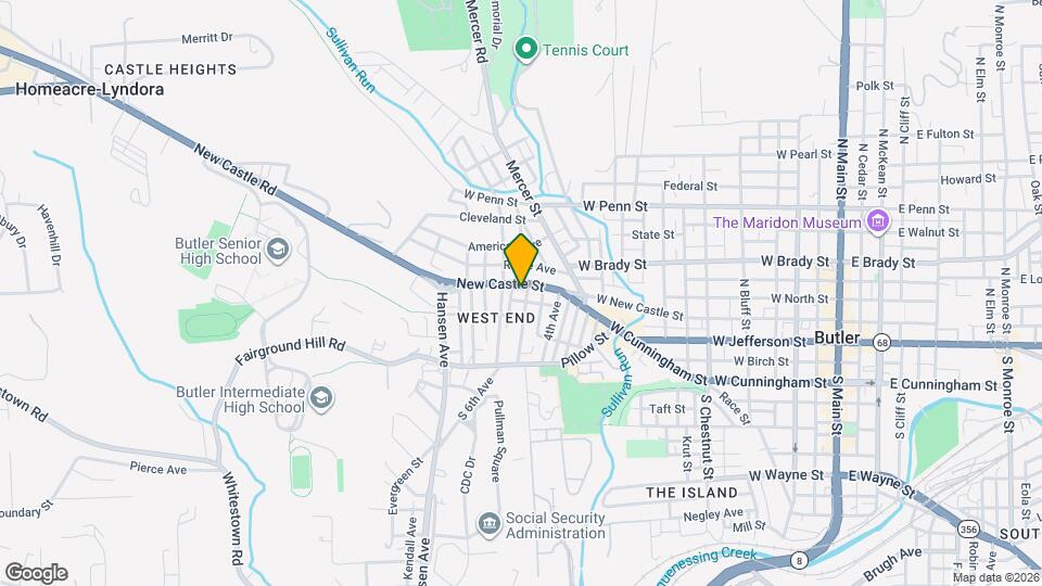 701 New Castle St Map and Location Details