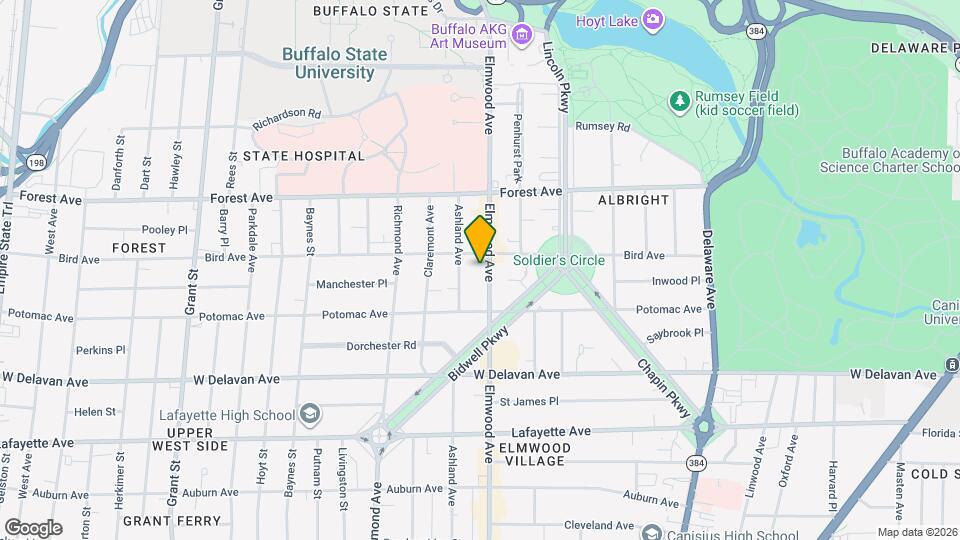 1042 Elmwood Ave Mapa y Detalles de la Ubicación