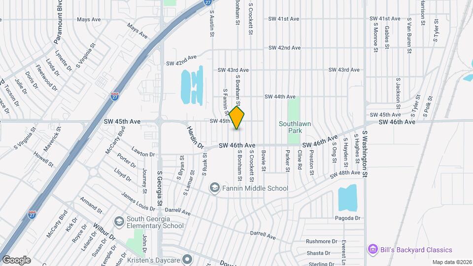 4510 S Bonham St Map and Location Details