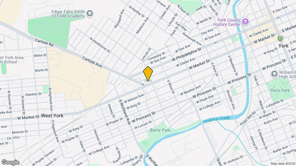 717 W Market St Map and Location Details