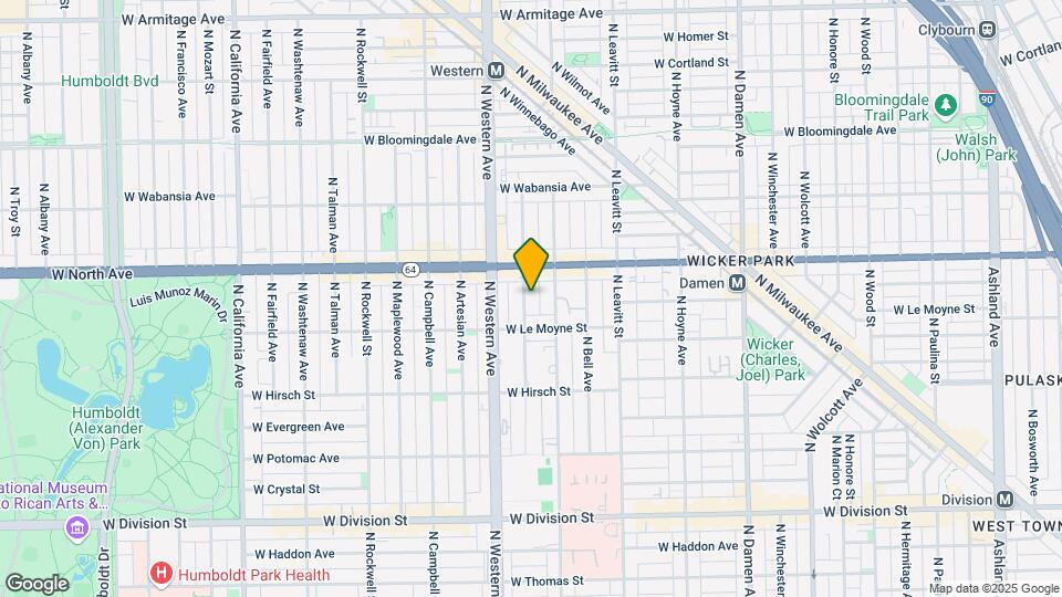 1527 N Claremont Ave Mapa y Detalles de la Ubicación