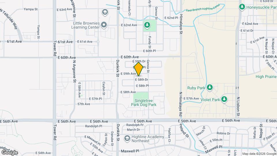 19653 E 58th Dr Mapa y Detalles de la Ubicación
