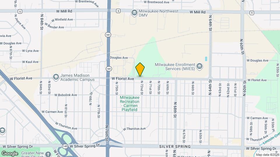 7215 W Florist Ave, Unit Duplex Mapa y Detalles de la Ubicación