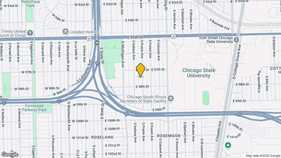 9734 S Prairie Ave Map and Location Details