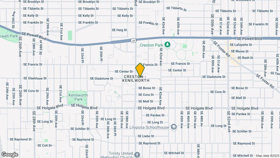 3924 SE Gladstone St Map and Location Details