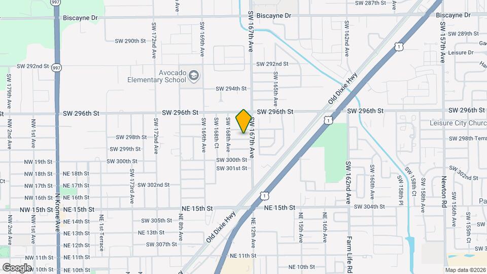 16721 SW 298th Terrace Map and Location Details
