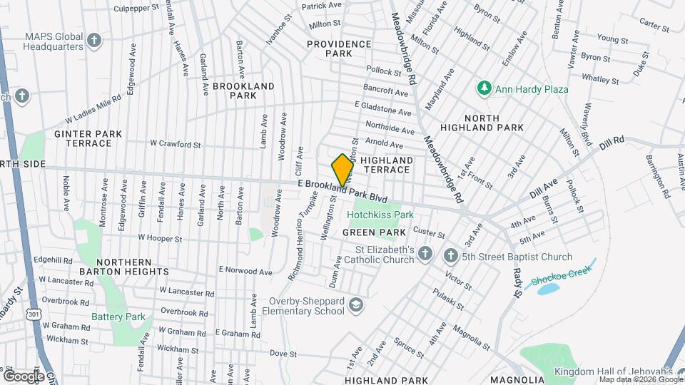 607 E Brookland Park Blvd Map and Location Details