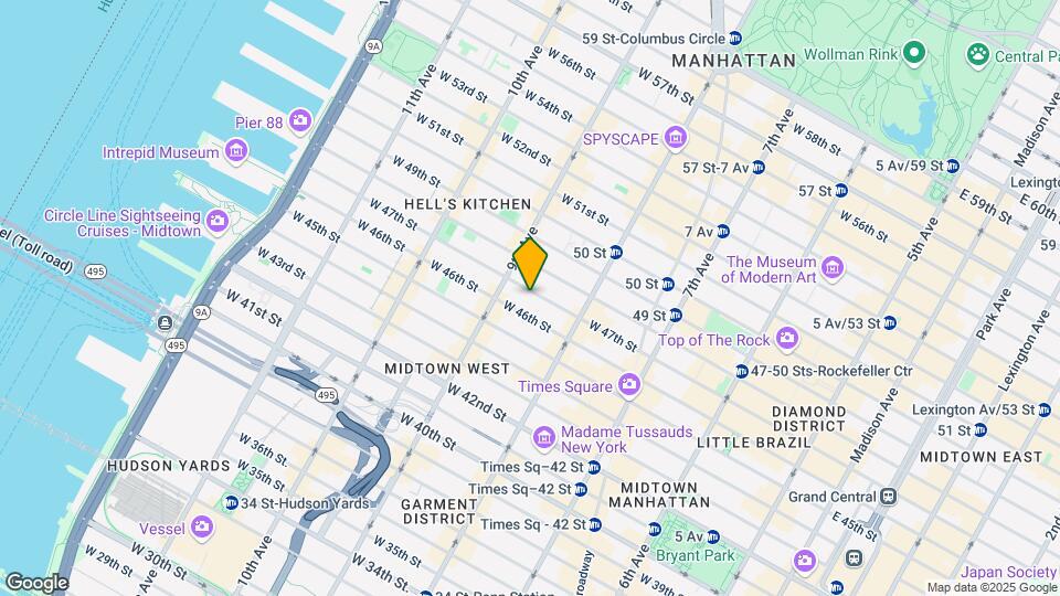 336 W 47th St Map and Location Details