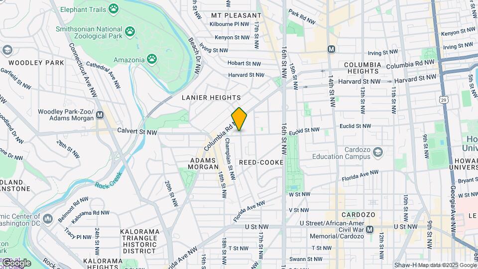 2500 Ontario Rd NW Map and Location Details